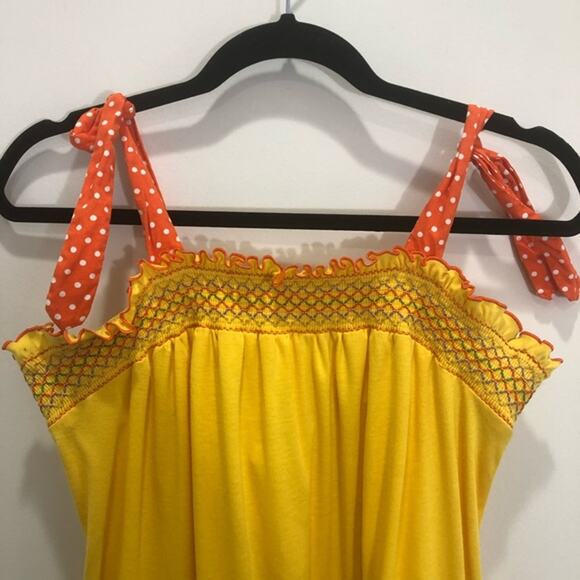 Vintage Jody T Yellow Midi Summer Dress Size 7 Cottagecore Boho - Picture 2 of 8